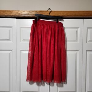 Chic Red A-Line Skirt